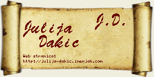Julija Dakić vizit kartica